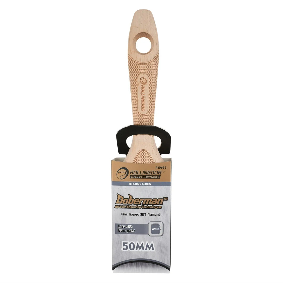 Rollingdog DOBERMAN™ BTX1000 Series Beaver Tail Paint Brush 50mm 08515 White Rose Tools