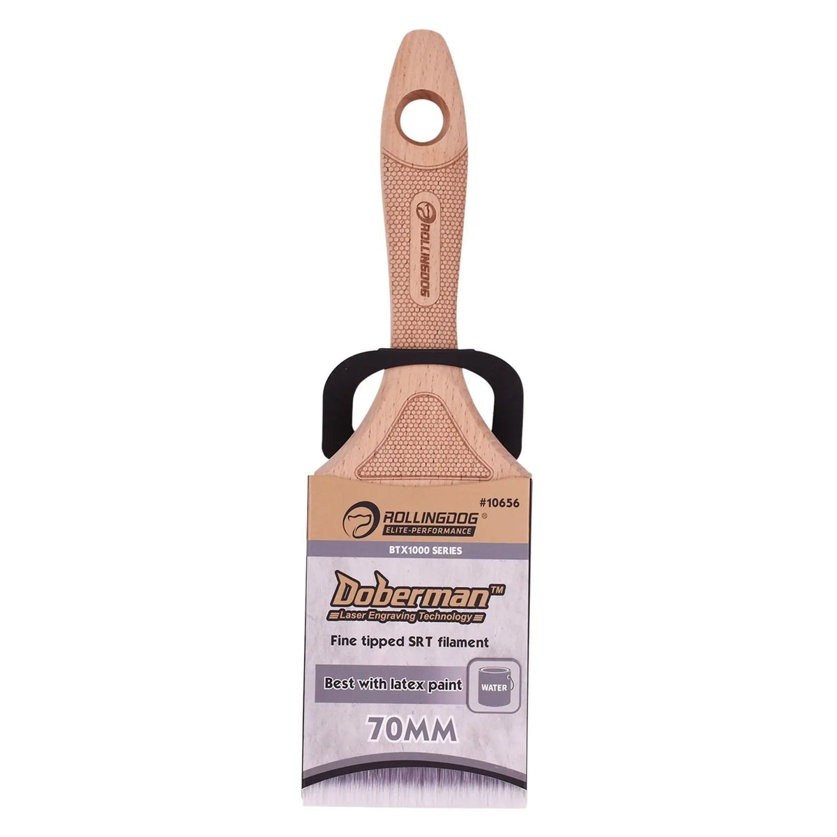 Rollingdog DOBERMAN™ BTX1000 Series Beaver Tail Paint Brush 70mm 08580 White Rose Tools