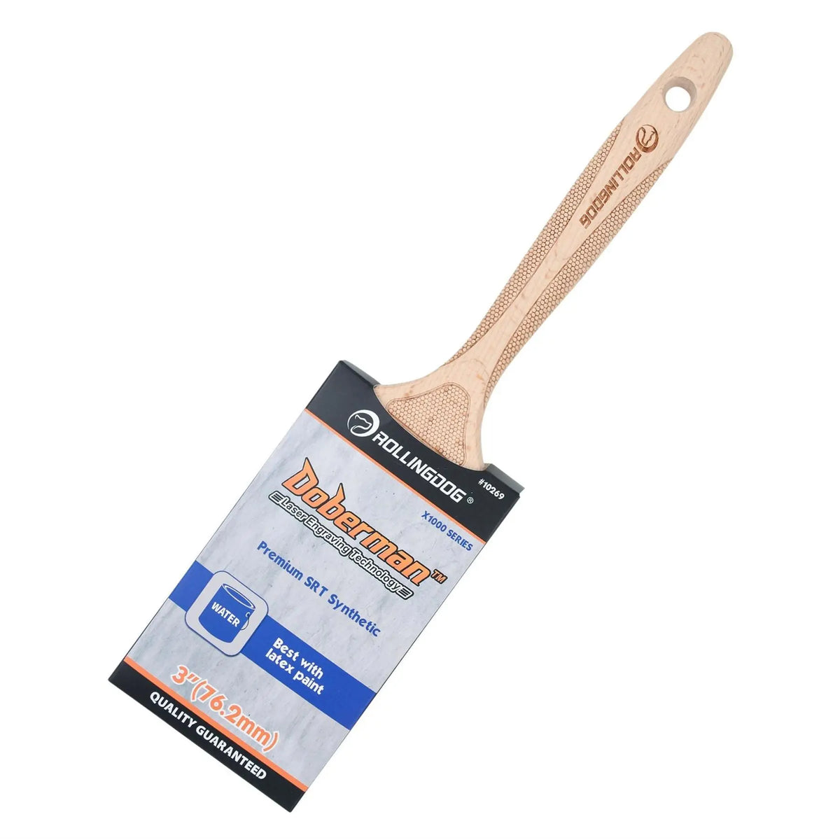 Rollingdog DOBERMAN™ X1000 Series Flat Paint Brush 3" 08152 White Rose Tools