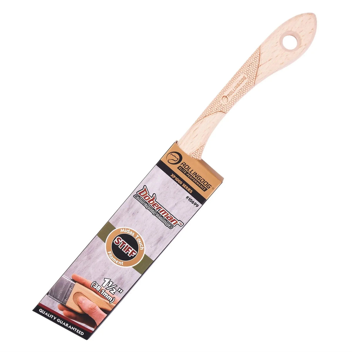 Rollingdog DOBERMAN™ XP1000 Series Ergonomic Paint Brush 1.5" 08582 White Rose Tools
