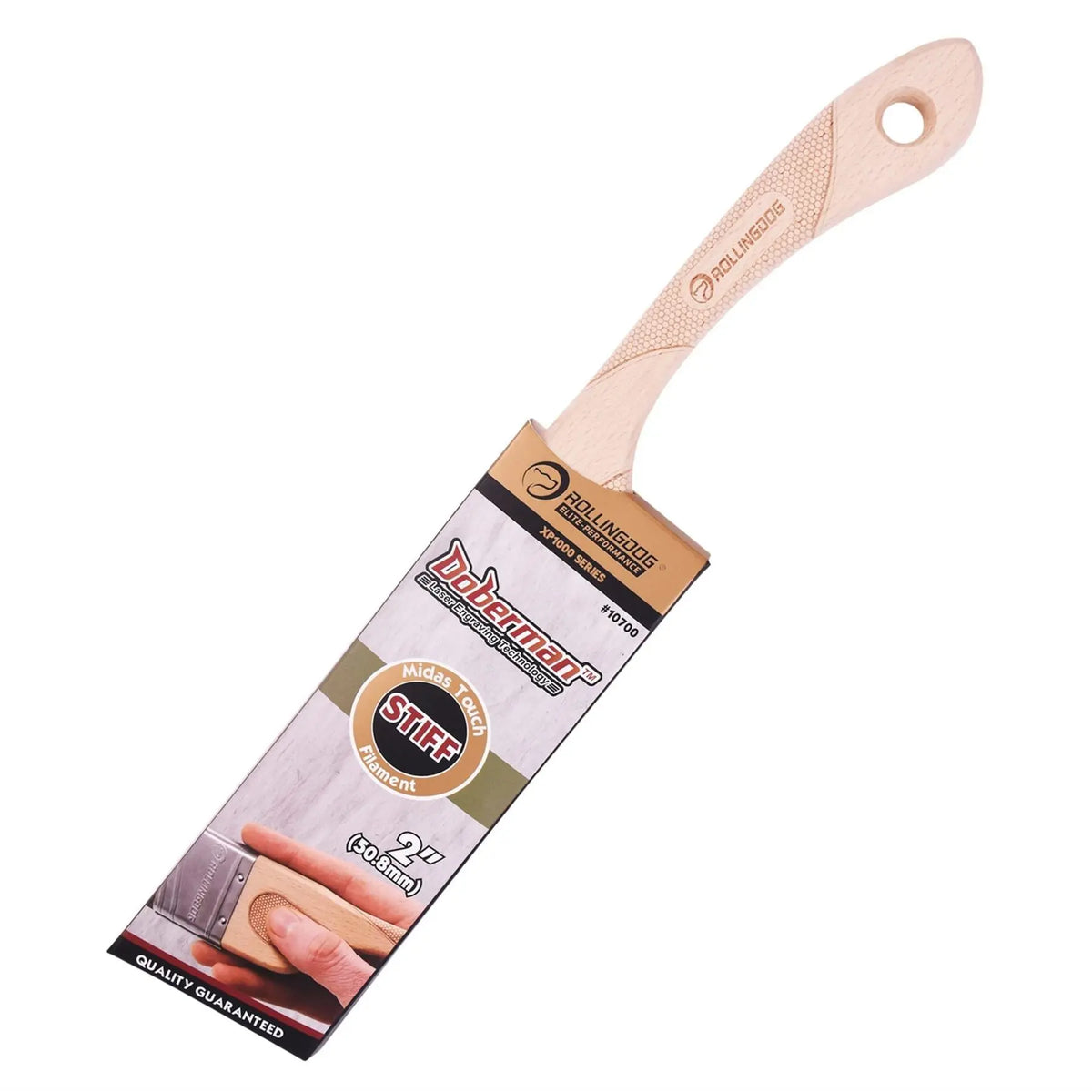 Rollingdog DOBERMAN™ XP1000 Series Ergonomic Paint Brush 2" 08583 White Rose Tools
