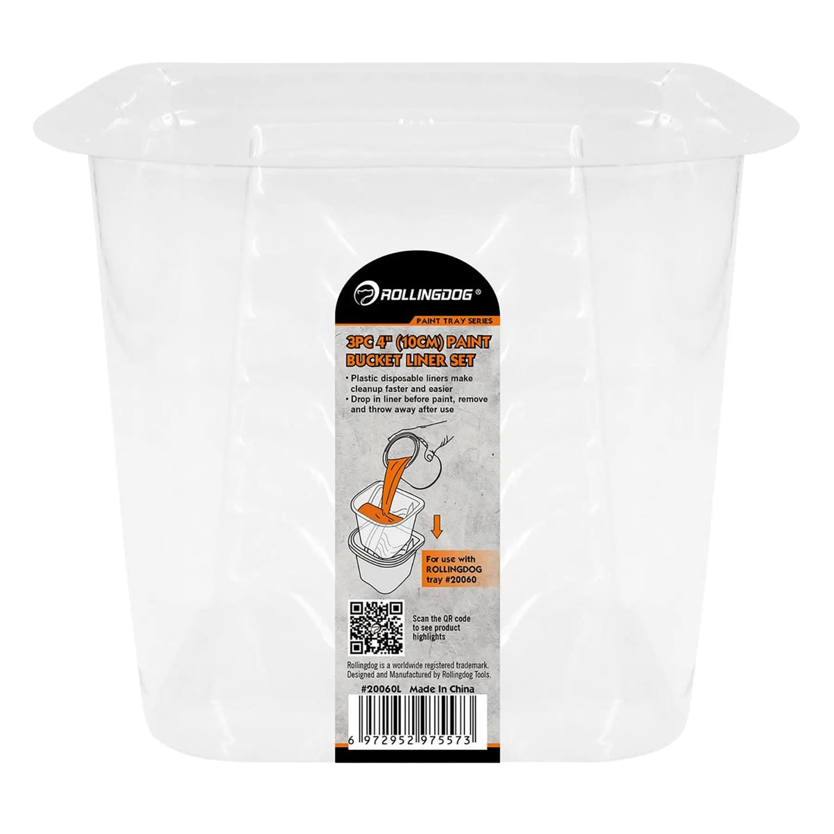 Rollingdog PAINTER-PRO™ Paint Bucket Liners 4"/100mm (Pack of 3) 08717 White Rose Tools