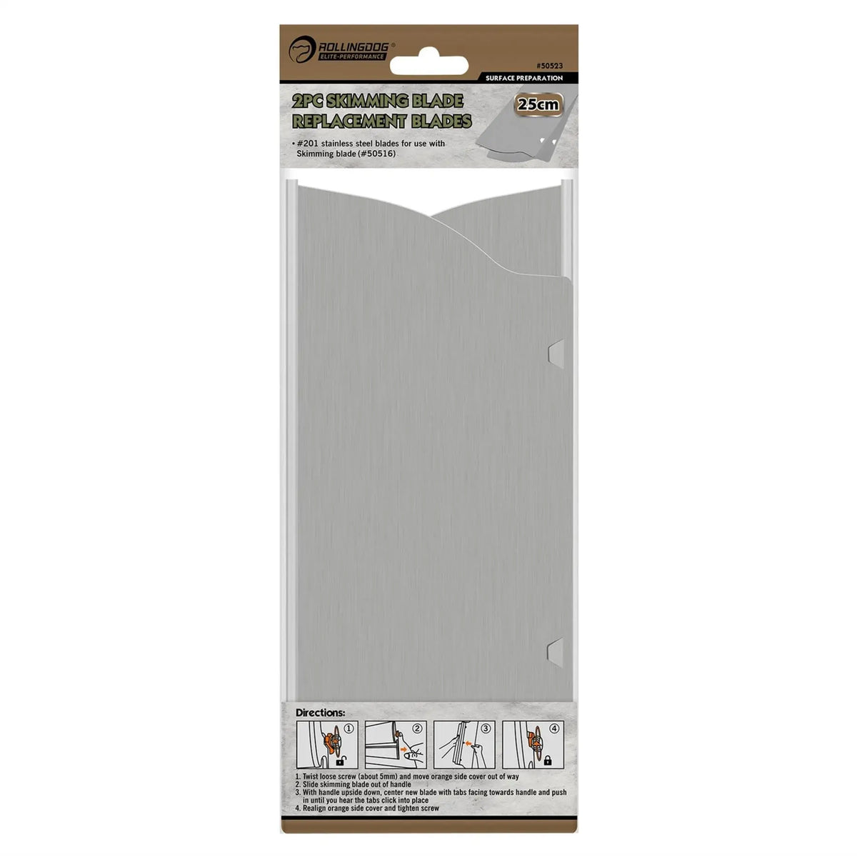 Rollingdog Replacement Skimming Blades 250mm (Pack of 2) 09639 White Rose Tools