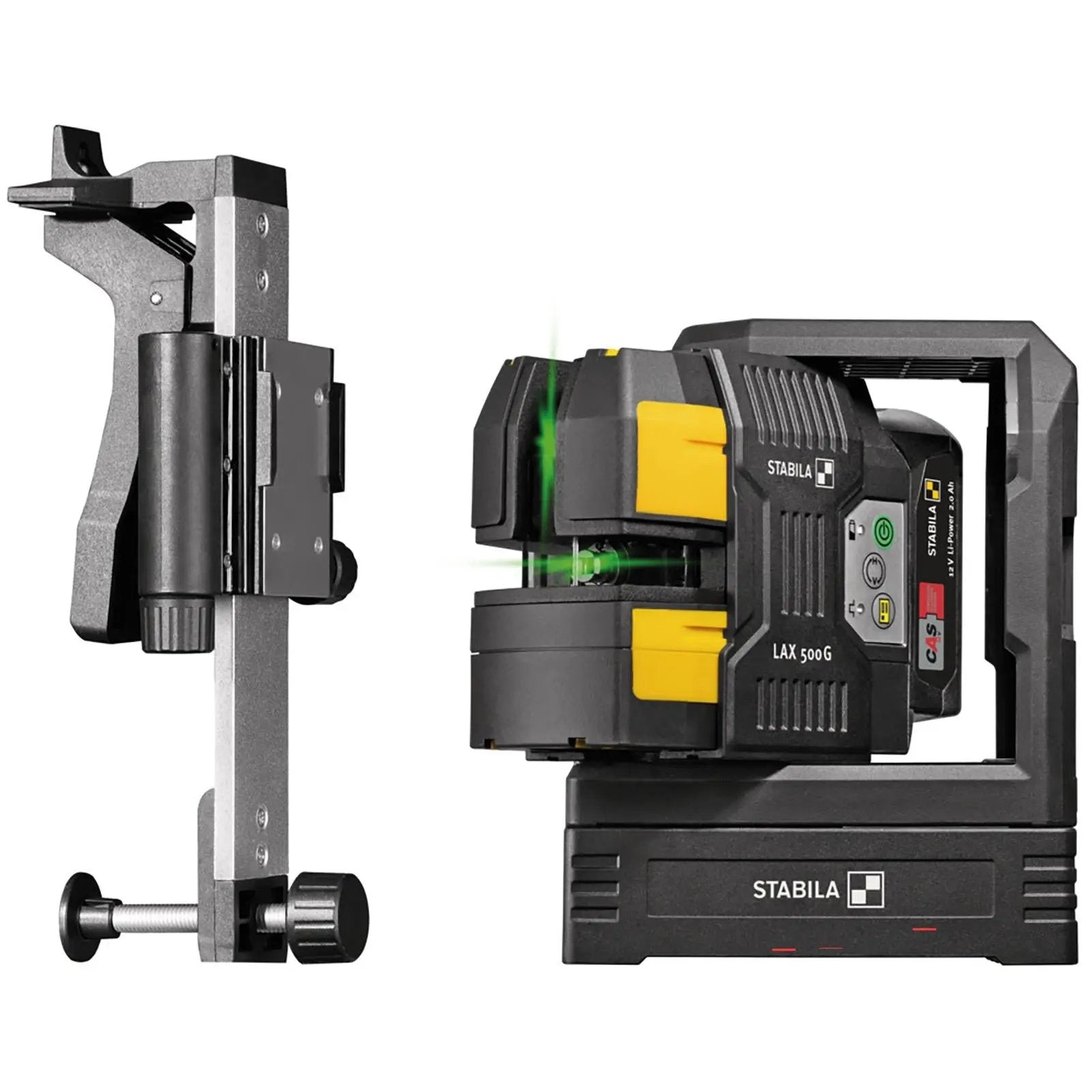 STABILA LAX 500 G Cross Line Plus Plumb Point Laser Level 12V System with Battery and Charger 19985  White Rose Tools
