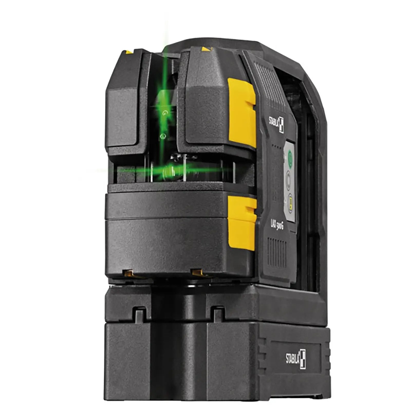 STABILA LAX 500 G Cross Line Plus Plumb Point Laser Level 12V System with Battery and Charger 19985  White Rose Tools