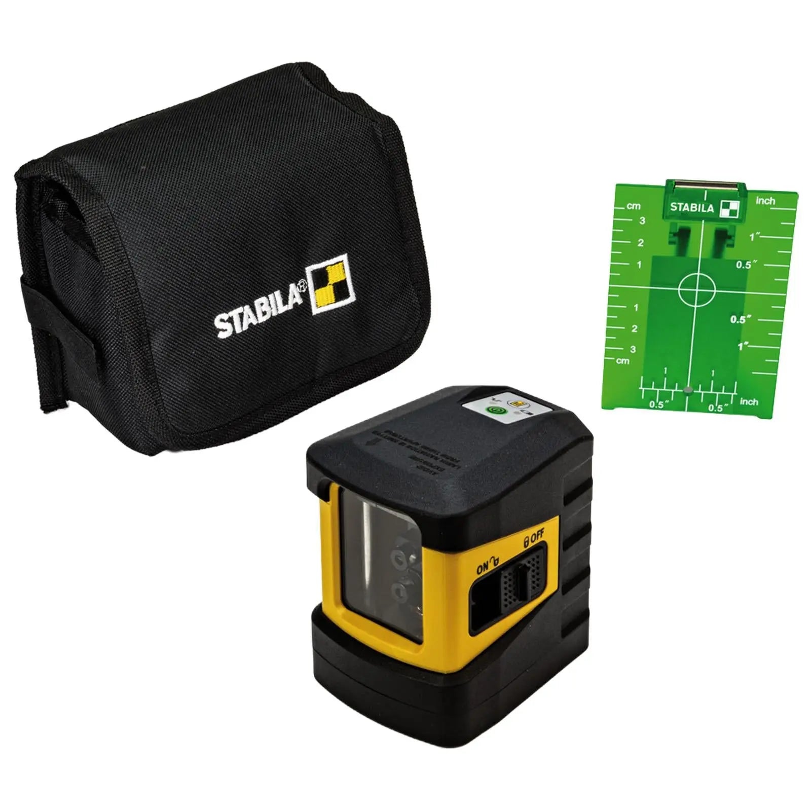 STABILA LAX 60 G Green Cross Line Laser with Storage Pouch 20229 White Rose Tools