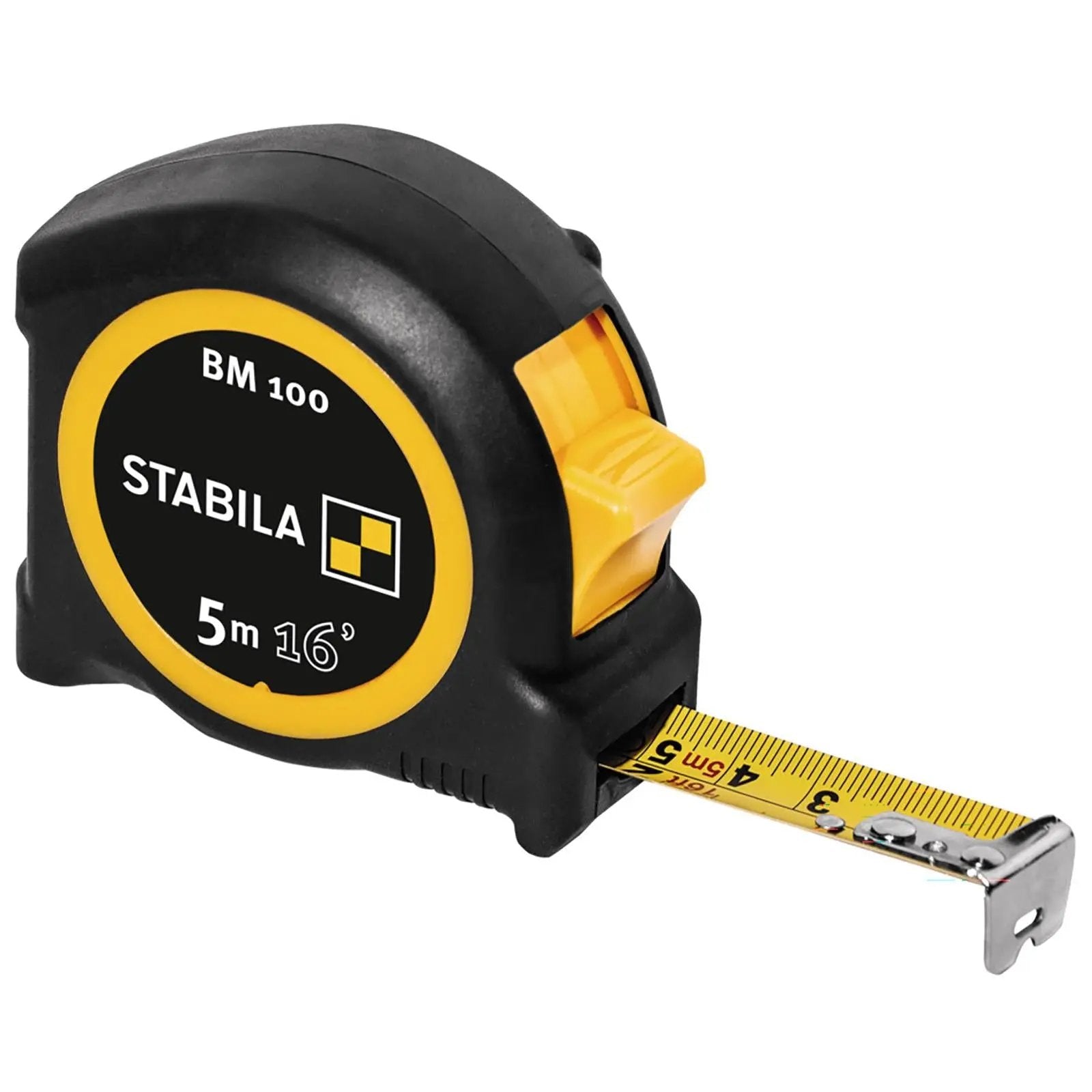 STABILA Pocket Tape Measure BM100 Metric / Imperial Scale Class II - Choose Size  White Rose Tools