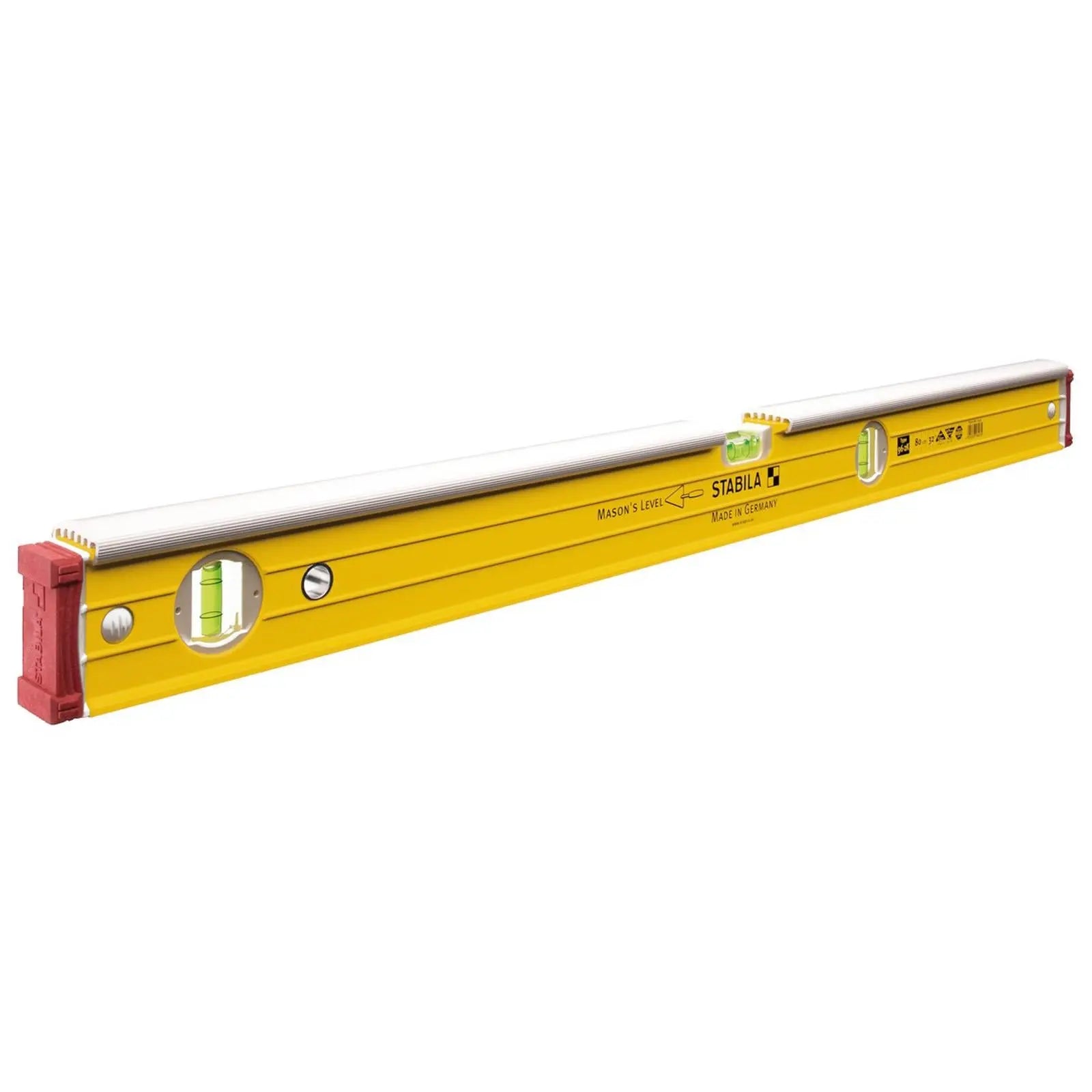 STABILA Type 96-2 K Masons Spirit Level 81cm for Bricklayers Aluminium Profile 16403 White Rose Tools