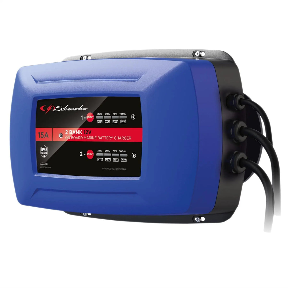 Schumacher® SC348 2 Bank 12V On Board Marine Battery Charger 15A 13102 White Rose Tools