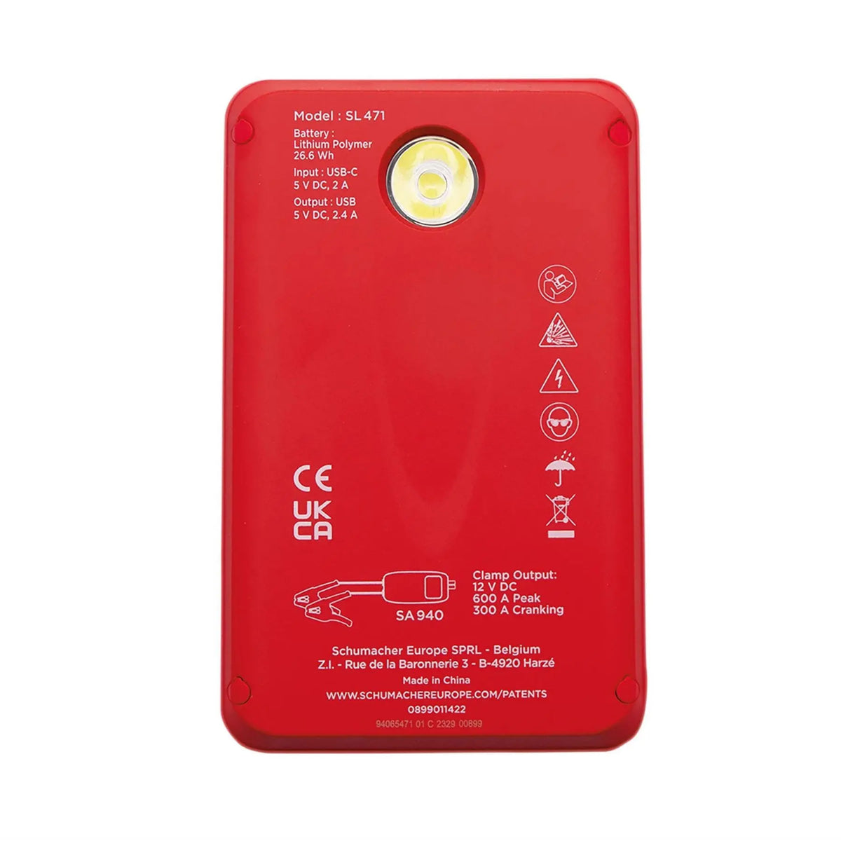 Schumacher® SL471 12V Lithium Booster and Power Bank 600PA 13749 White Rose Tools