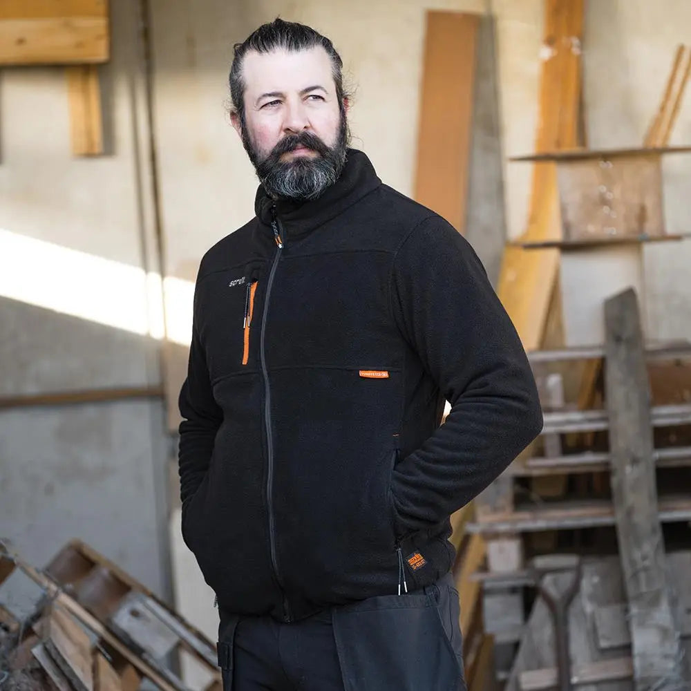 Scruffs Eco Abratect Worker Fleece Black - Choose Size  White Rose Tools