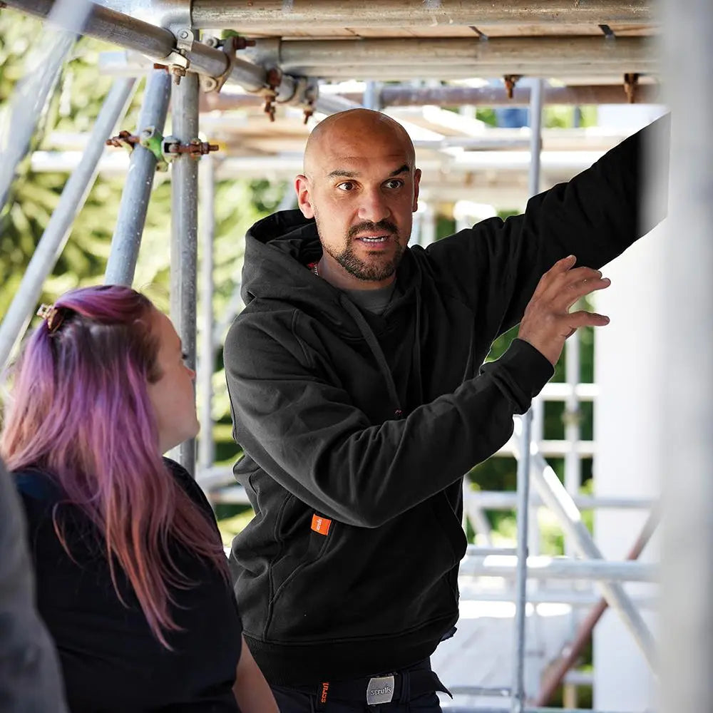 Scruffs Eco Worker Hoodie Black - Choose Size  White Rose Tools