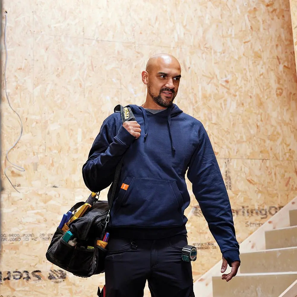 Scruffs Eco Worker Hoodie Navy S T55423 White Rose Tools