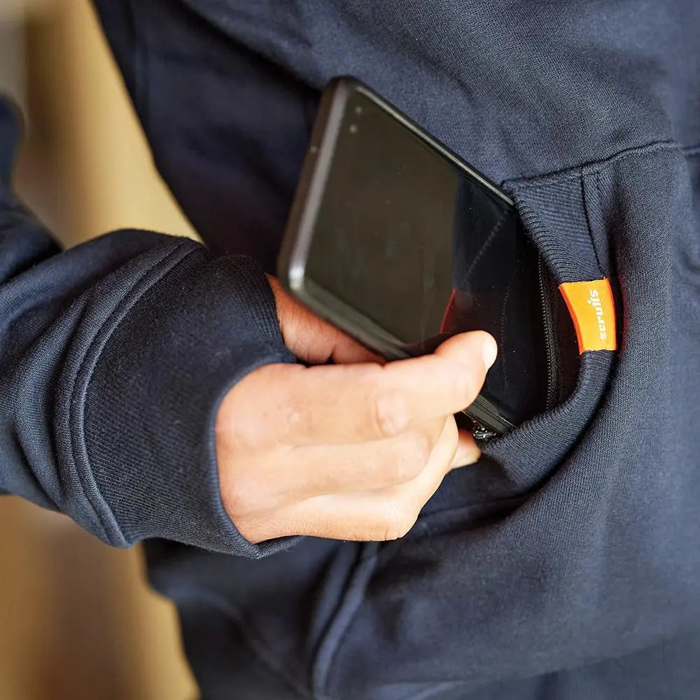 Scruffs Eco Worker Hoodie Navy S T55423 White Rose Tools