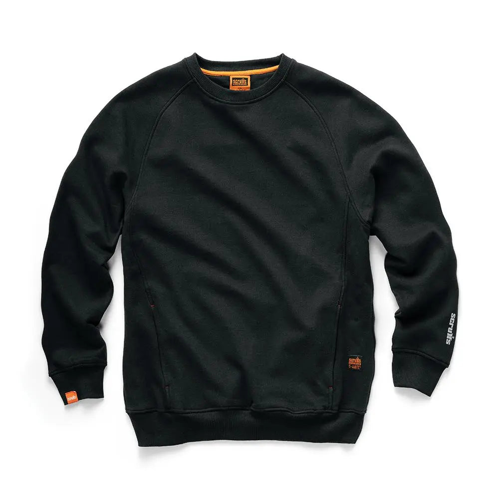 Scruffs Eco Worker Sweatshirt Black - Choose Size  White Rose Tools