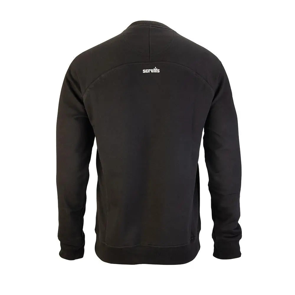 Scruffs Eco Worker Sweatshirt Black - Choose Size  White Rose Tools