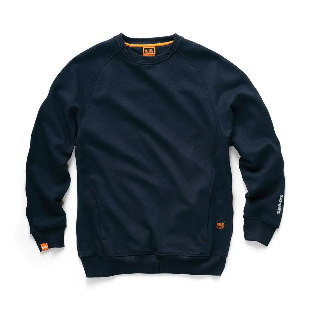 Scruffs Eco Worker Sweatshirt Navy - Choose Size  White Rose Tools