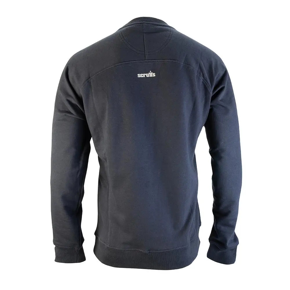 Scruffs Eco Worker Sweatshirt Navy - Choose Size  White Rose Tools