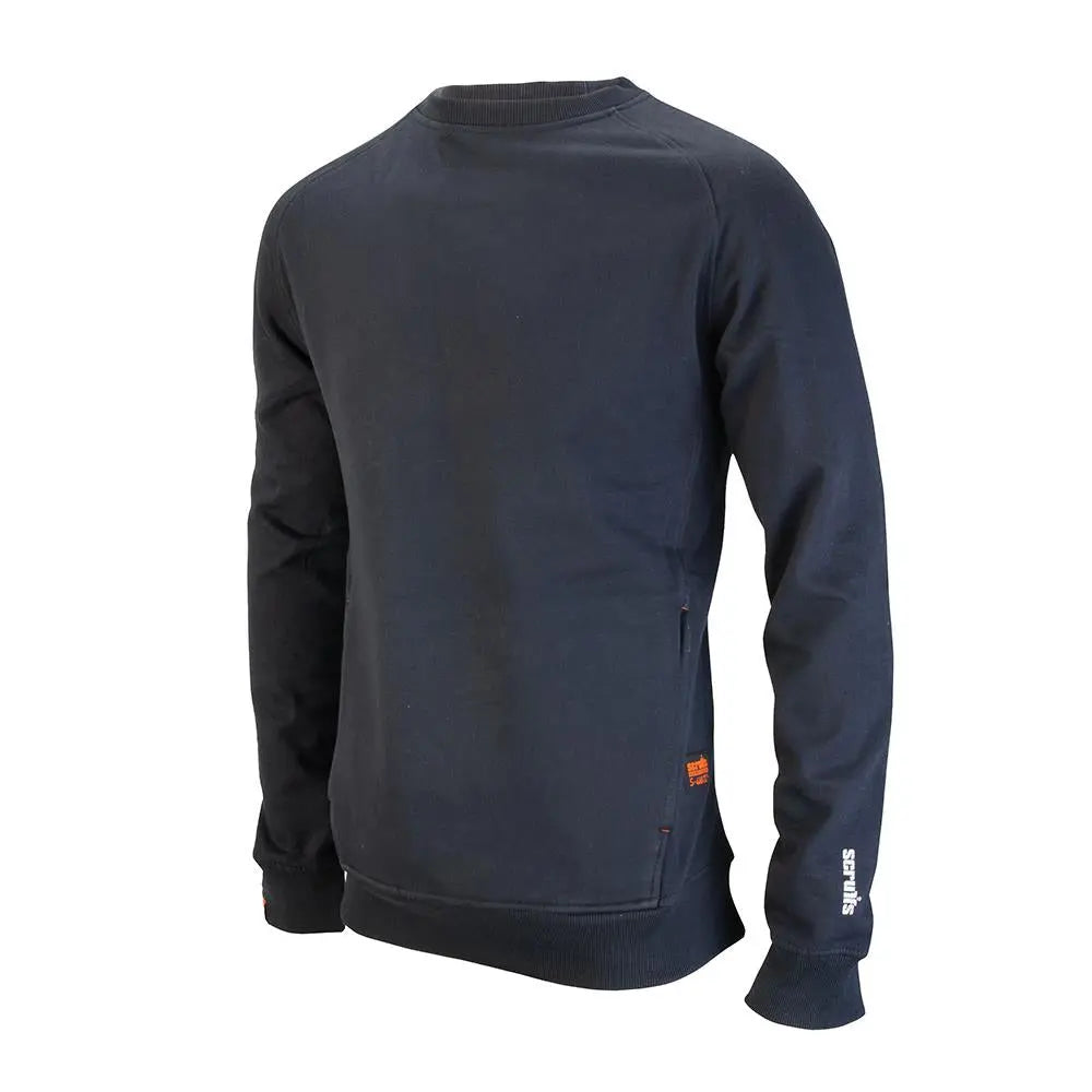 Scruffs Eco Worker Sweatshirt Navy - Choose Size  White Rose Tools