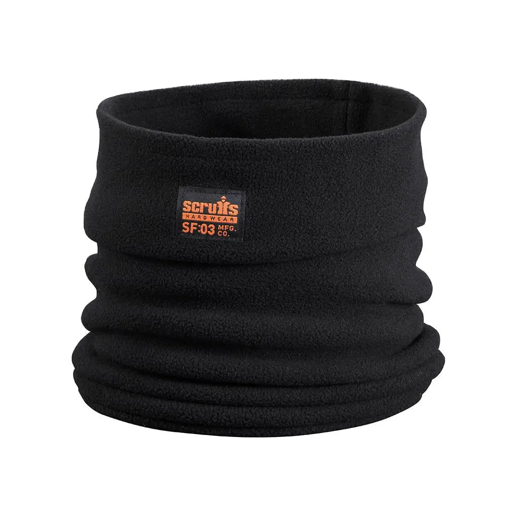 Scruffs Fleece Neckwarmer Black One Size T54308  White Rose Tools