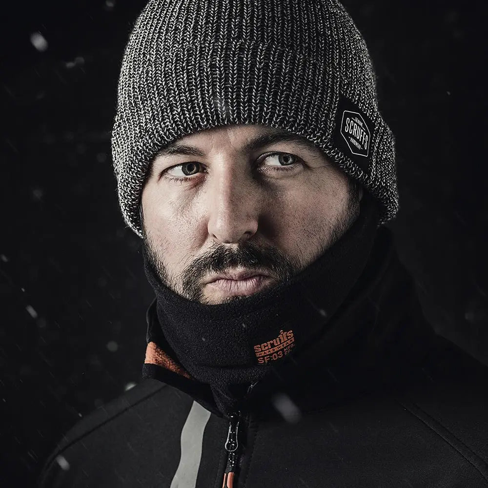 Scruffs Fleece Neckwarmer Black One Size T54308  White Rose Tools