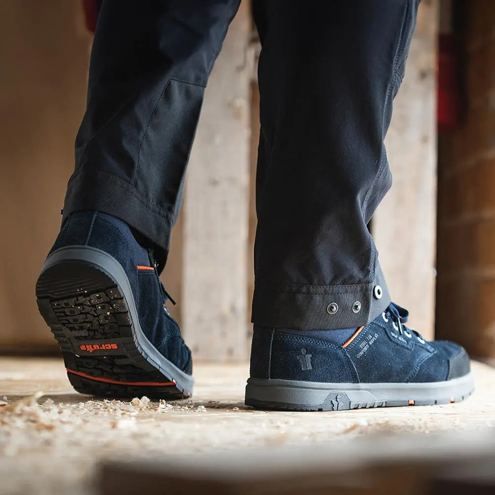 Scruffs Halo 3 Safety Trainers Navy - Choose Size  White Rose Tools