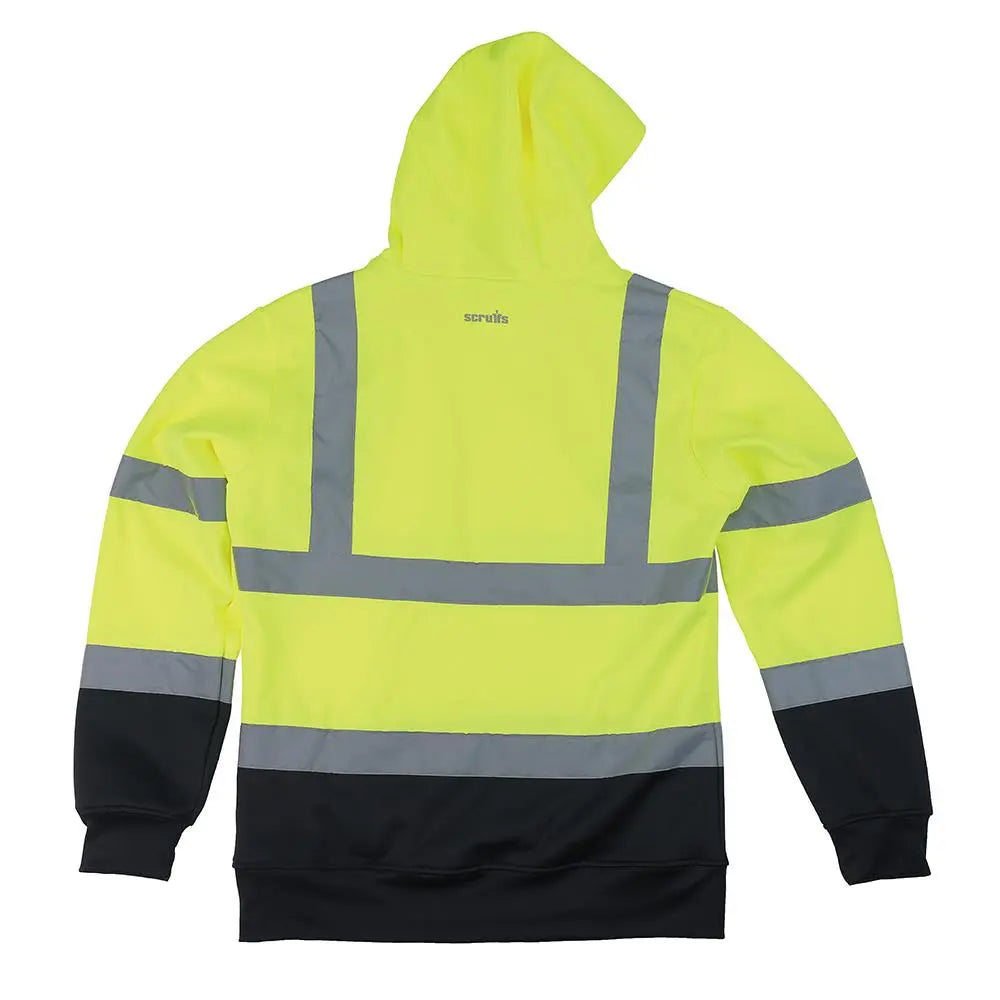 Scruffs High Visibility Hoodie Class 2 Yellow / Navy - Choose Size  White Rose Tools