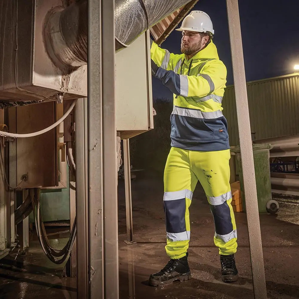 Scruffs High Visibility Hoodie Class 2 Yellow / Navy - Choose Size  White Rose Tools