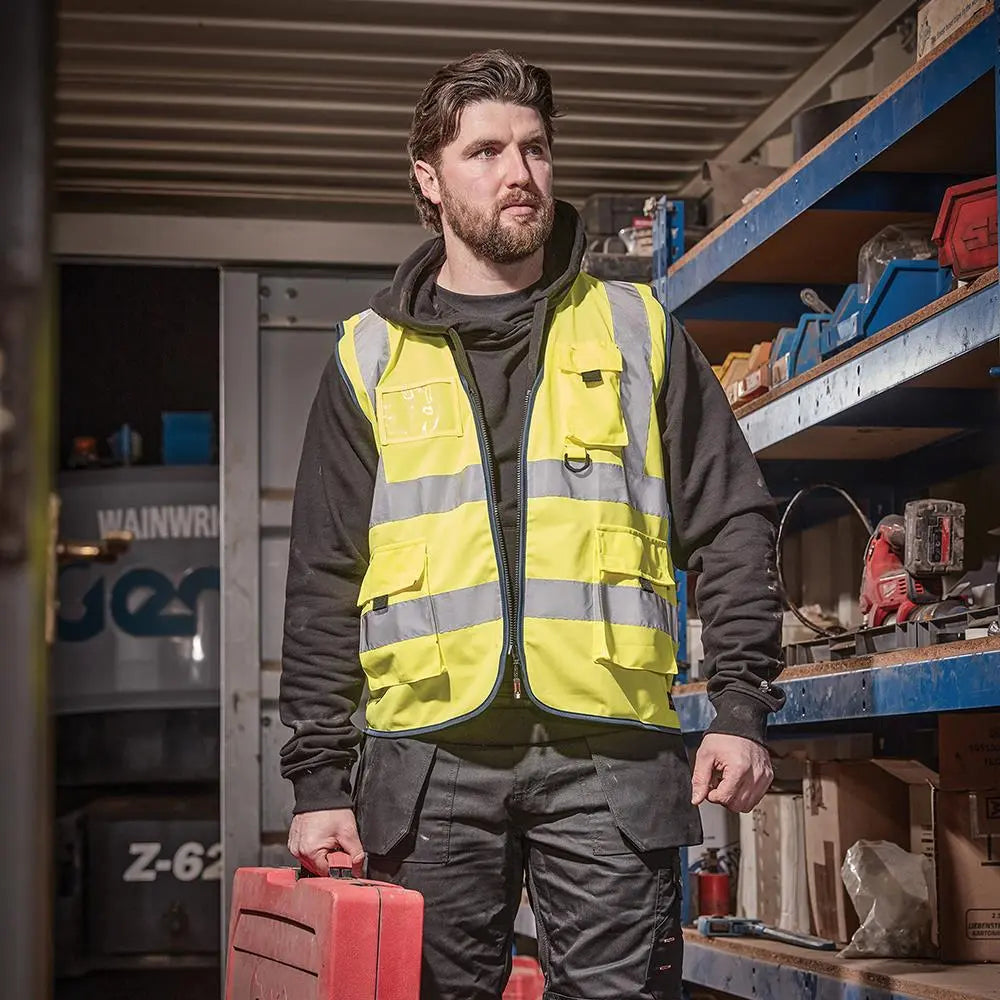 Scruffs High Visibility Technical Vest Class 2 Yellow - Choose Size  White Rose Tools