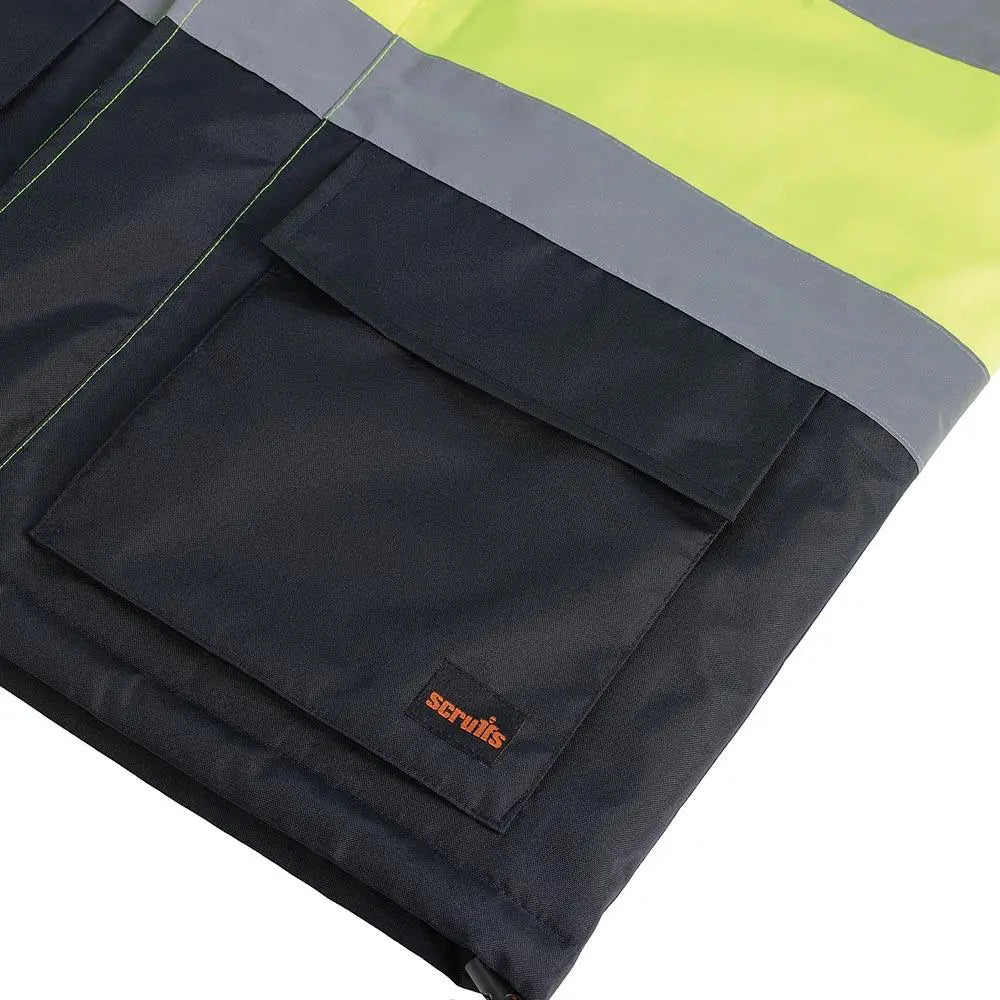 Scruffs High Visibility Waterproof Jacket Class 3 Yellow / Navy - Choose Size  White Rose Tools