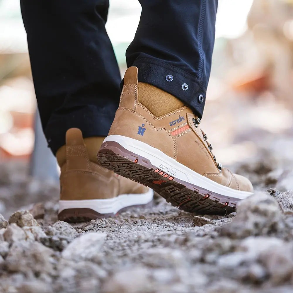 Scruffs Nevis Safety Boots Tan - Choose Size  White Rose Tools
