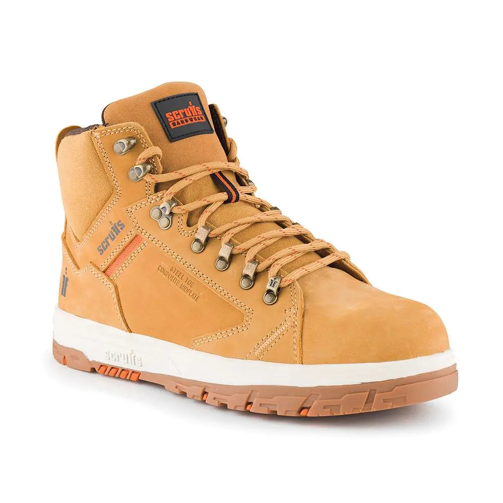 Scruffs Nevis Safety Boots Tan - Choose Size  White Rose Tools