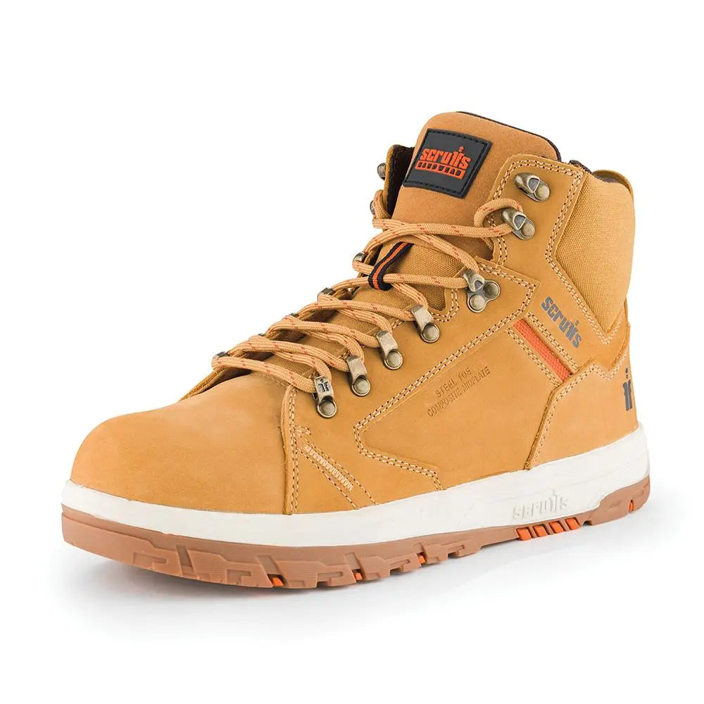 Scruffs Nevis Safety Boots Tan - Choose Size  White Rose Tools