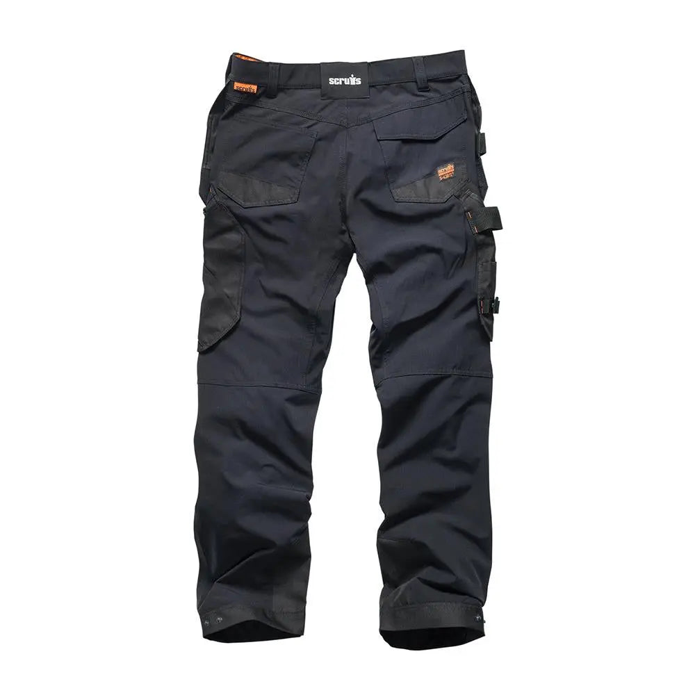 Scruffs Pro Flex Plus Holster Trousers Black - Choose Size  White Rose Tools