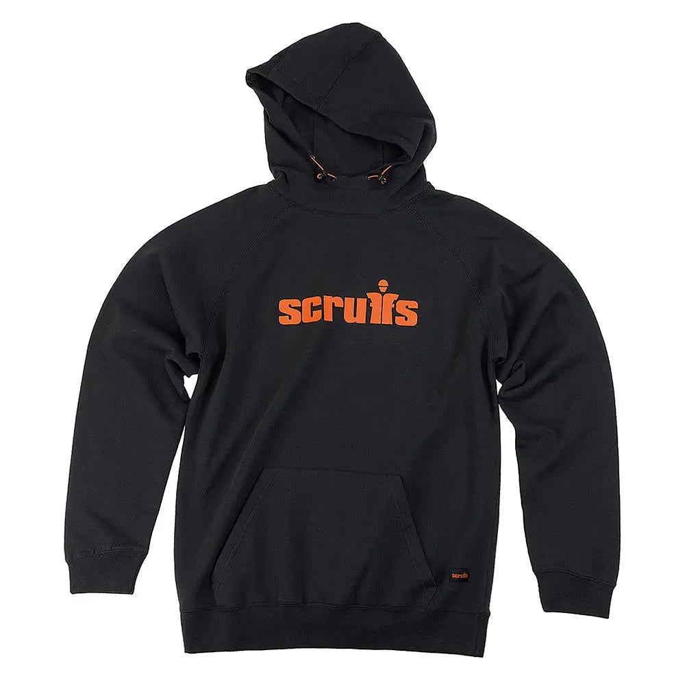 Scruffs Tamworth Logo Hoodie Black - Choose Size  White Rose Tools