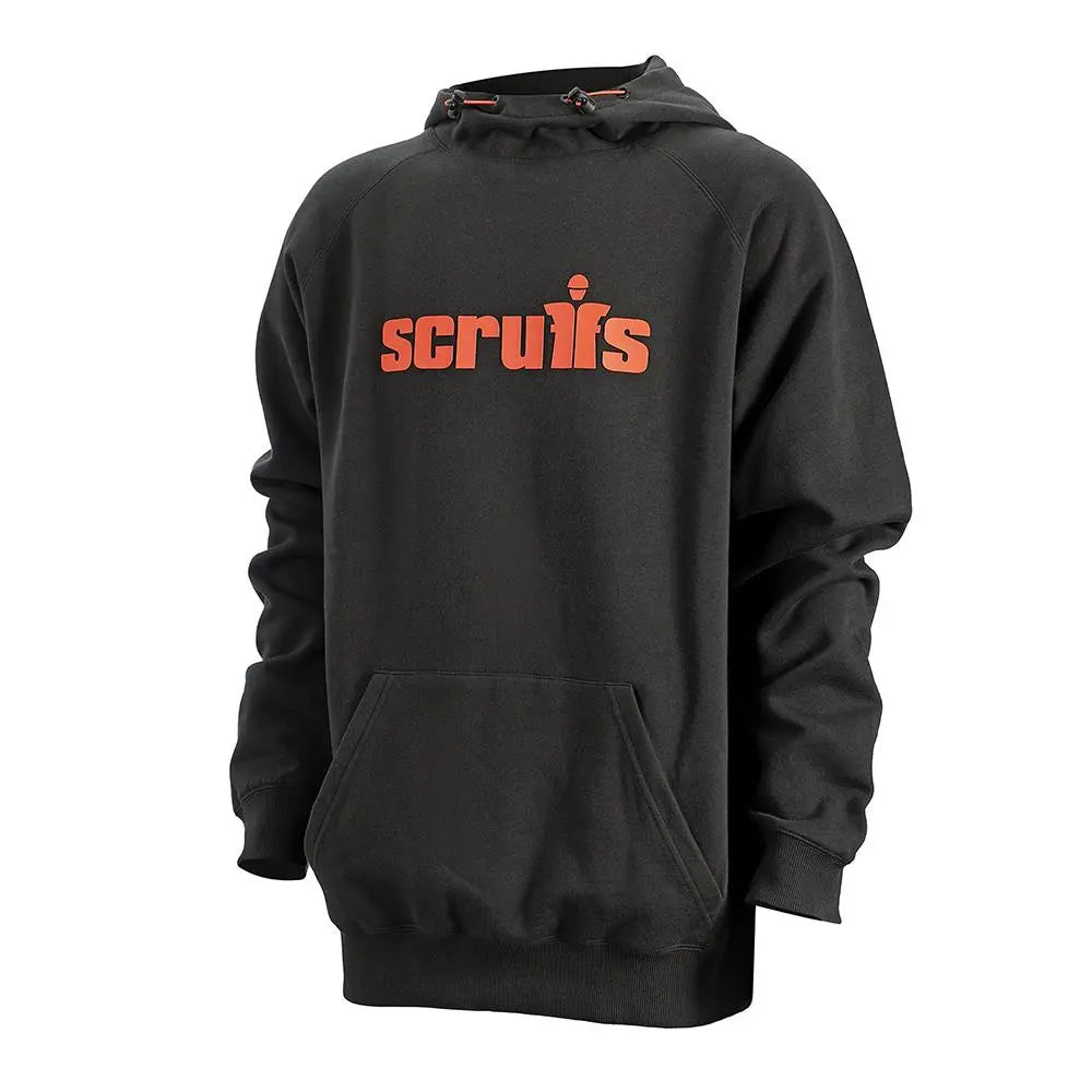 Scruffs Tamworth Logo Hoodie Black - Choose Size  White Rose Tools