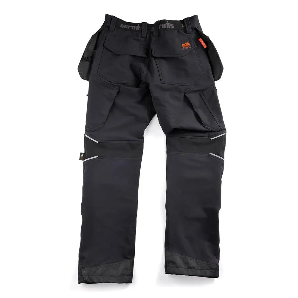 Scruffs Tech Holster Trousers Black - Choose Size  White Rose Tools
