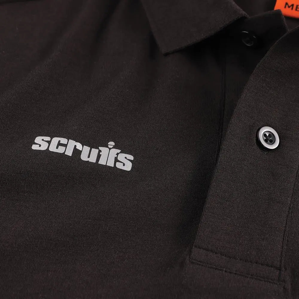Scruffs Tech Polo Shirt Black - Choose Size  White Rose Tools