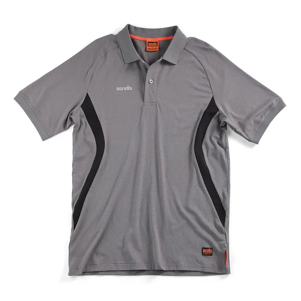 Scruffs Tech Polo Shirt Graphite - Choose Size  White Rose Tools