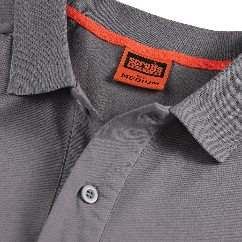 Scruffs Tech Polo Shirt Graphite - Choose Size  White Rose Tools