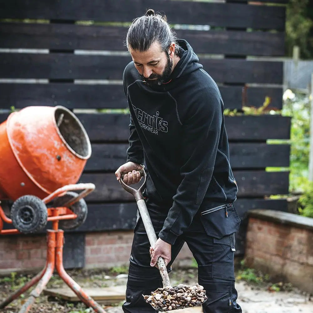 Scruffs Trade Hoodie Black - Choose Size  White Rose Tools