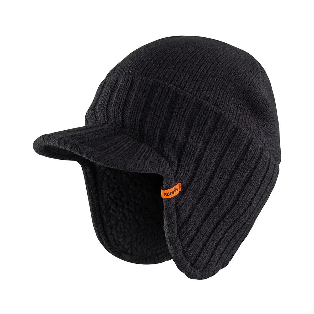 Scruffs Trade Peaked Beanie Black One Size T51012  White Rose Tools