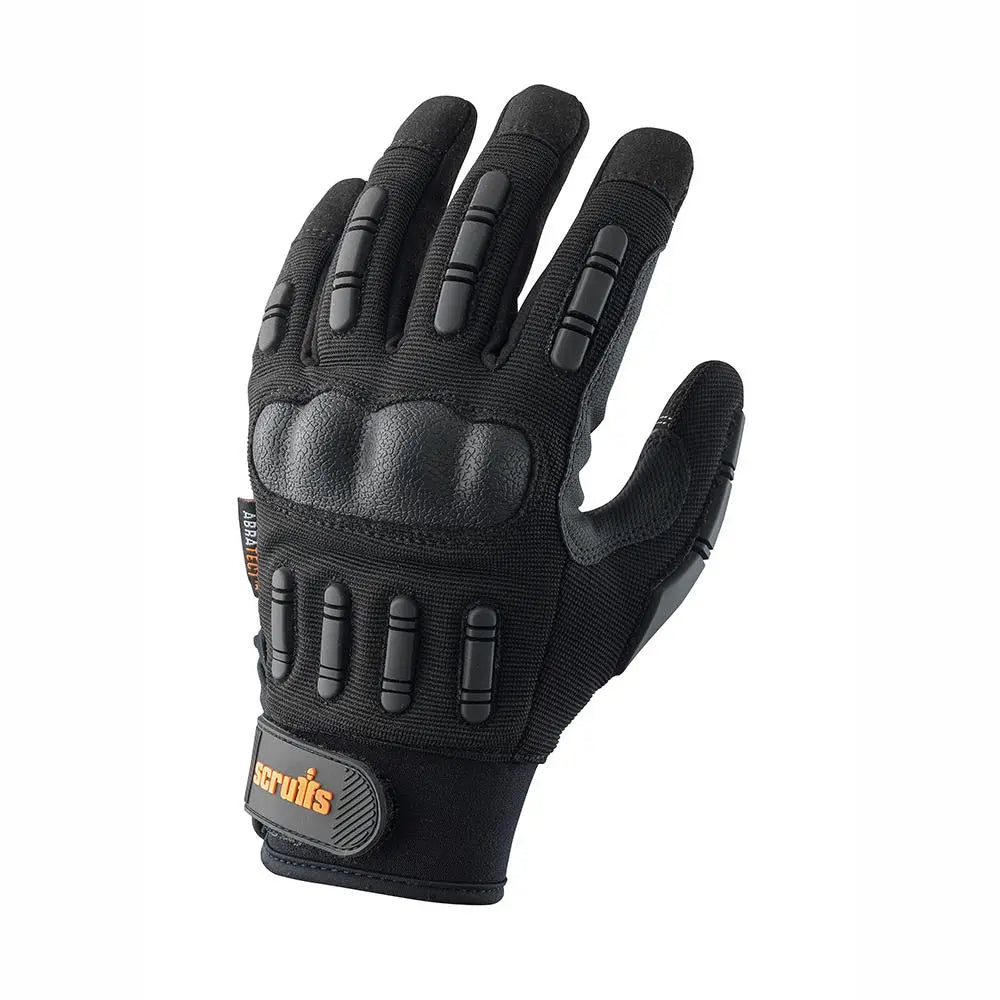 Scruffs Trade Shock Impact Work Gloves Black - Choose Size White Rose Tools