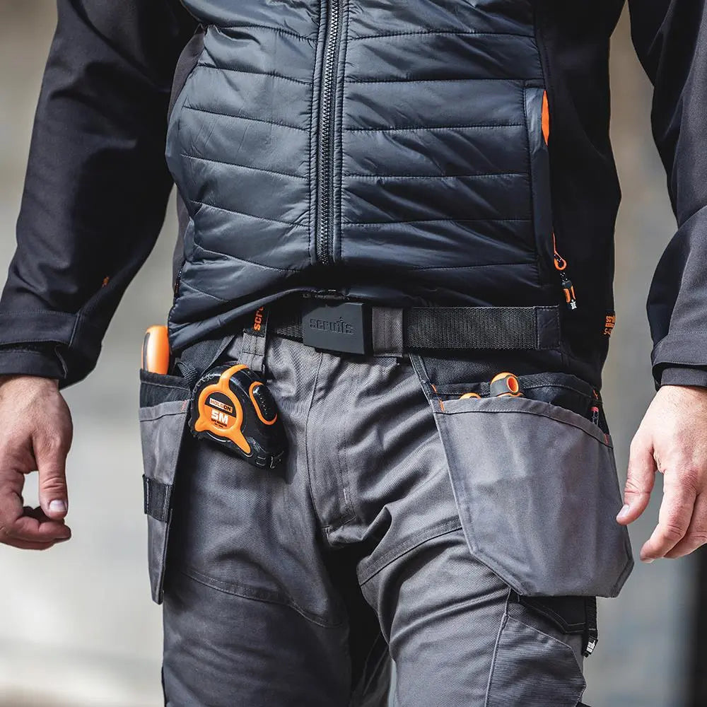 Scruffs Trade Stretch Belt Black One Size T55254  White Rose Tools