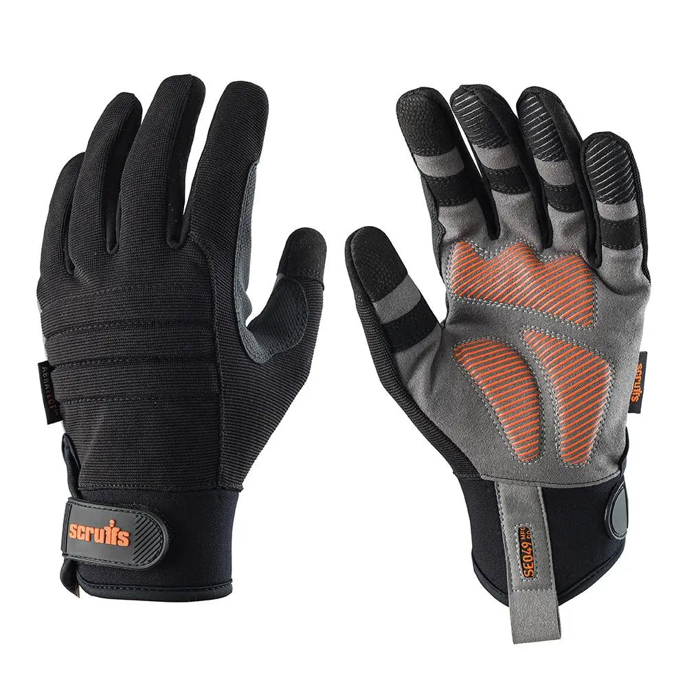 Scruffs Trade Work Gloves Black - Choose Size  White Rose Tools