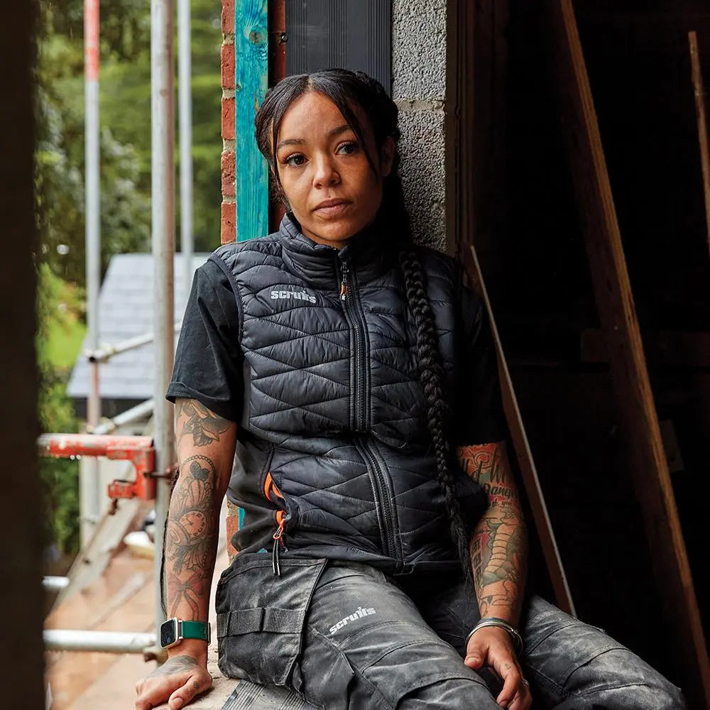 Scruffs Women's Trade Body Warmer Gilet Black - Choose Size  White Rose Tools