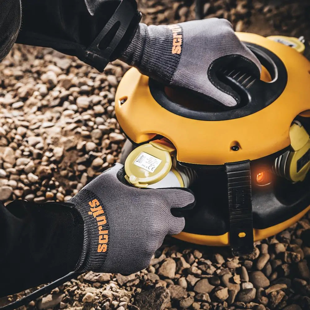 Scruffs Worker Gloves Grey 5pk L / 9 T55230  White Rose Tools