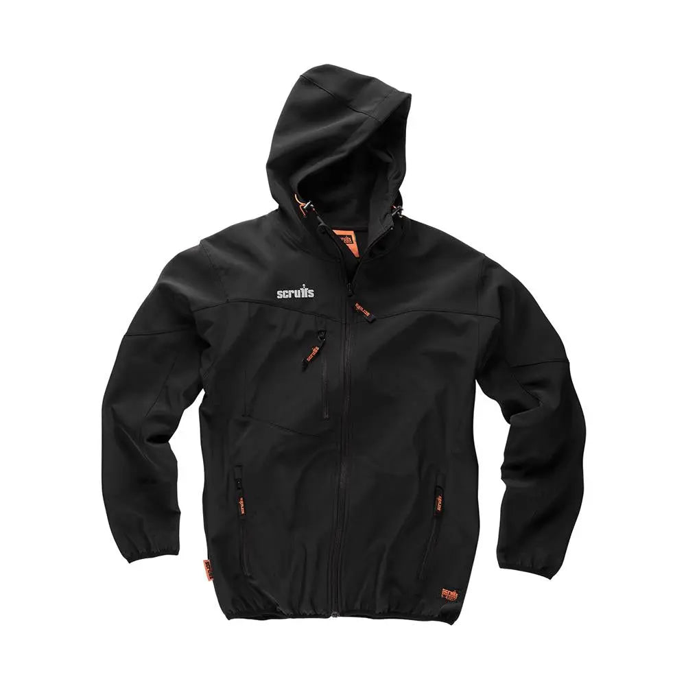 Scruffs Worker Softshell Jacket Black - Choose Size  White Rose Tools