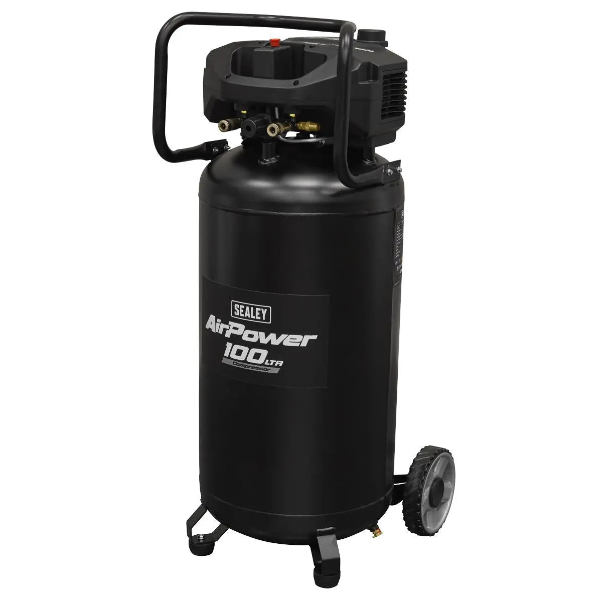 Sealey 100L Oil Free Belt Drive Vertical Compressor 2.5hp White Rose Tools
