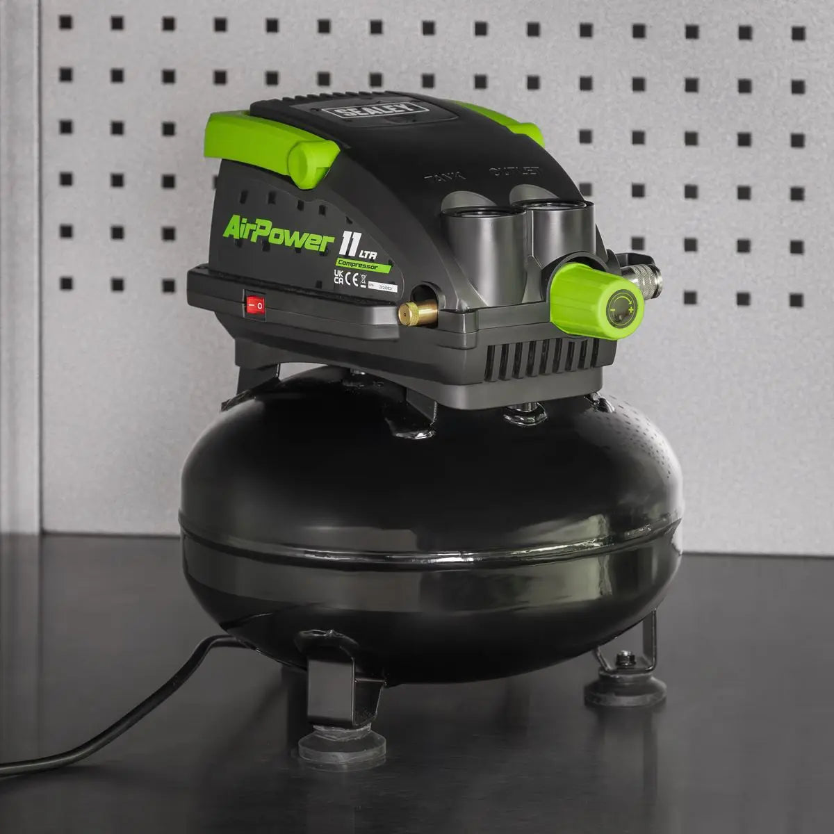 Sealey 11L Oil Free Direct Drive Air Compressor 0.5hp White Rose Tools